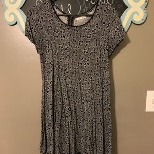 Mini black dress with flower detail